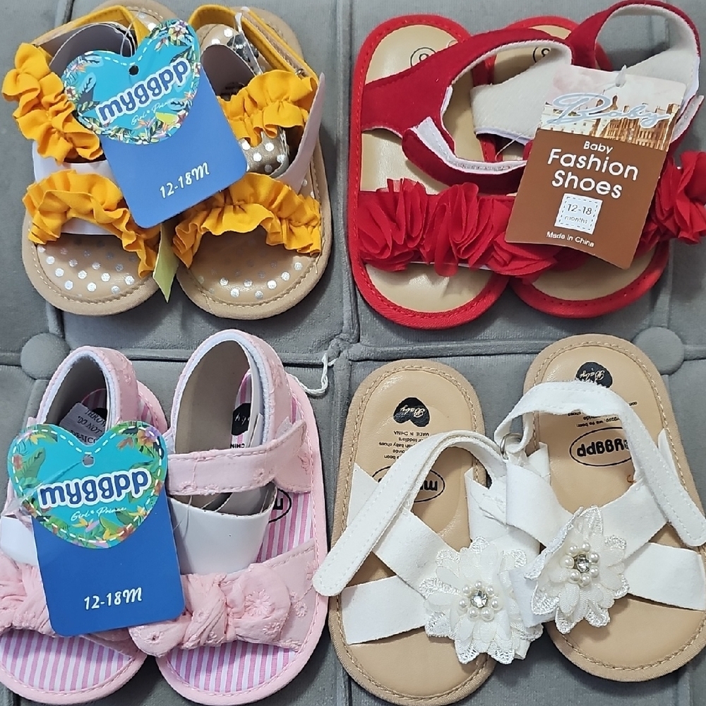 Kids Sandals - Pink, White, Red, & Yellow